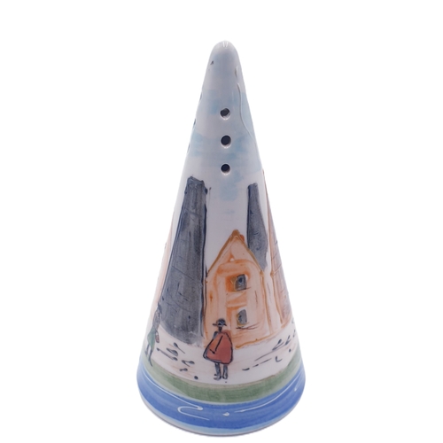 608 - ANITA HARRIS ART POTTERY 14cm CONICAL SUGAR SHAKER 