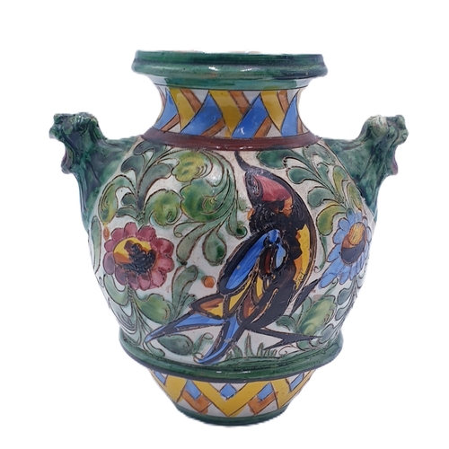 614 - CERAMIC ITALIAN Large 21.5cm (Hand Painted) VASE