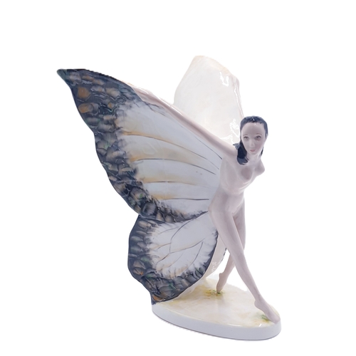 626 - CARLTON WARE Large 24.5cm x 14cm x 10cm  CHARACTER FIGURINE  'THE BUTTERFLY GIRL' ( Limited Edition ... 