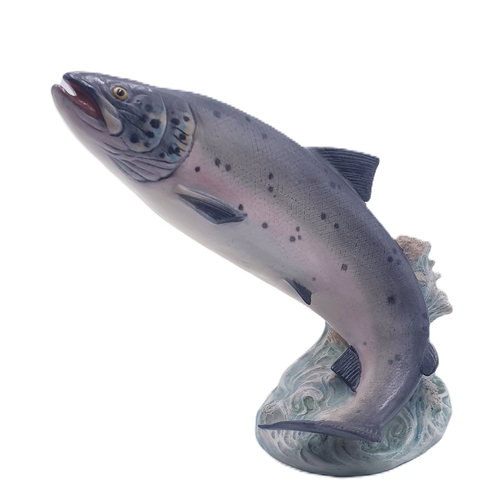 667 - AYNSLEY PORCELAIN Large 18cm MODEL OF A LEAPING SALMON (Rare)