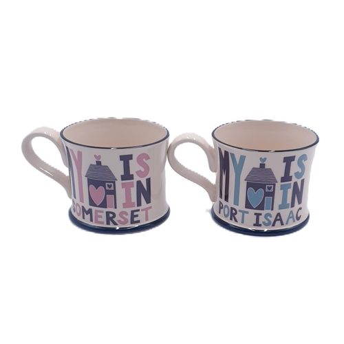 672 - MOORLAND POTTERY (Chelsea Works-Burslem,Stoke On Trent) MUGS (2) 