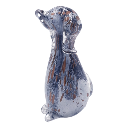 675 - ART GLASS 15cm MODEL OF A DOG