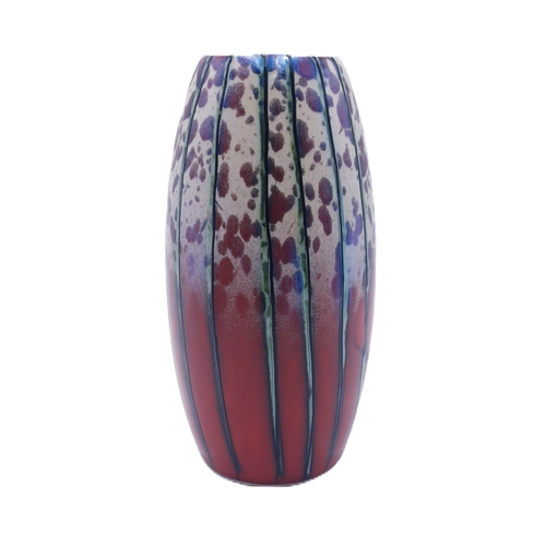 692 - ANITA HARRIS ART POTTERY 18cm SKITTLE VASE IN THE BRIMSTONE DESIGN (Signed In Gold By Anita Harris)