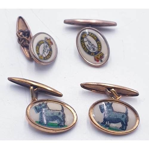 705 - SCOTTIE DOGS & ROYAL CORPS OF SIGNALS CUFFLINKS