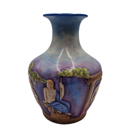 714 - CERAMIC Extra Large 28cm (Hand Painted) VASE FEATURING CLASSIC THEMES