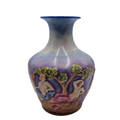 714 - CERAMIC Extra Large 28cm (Hand Painted) VASE FEATURING CLASSIC THEMES