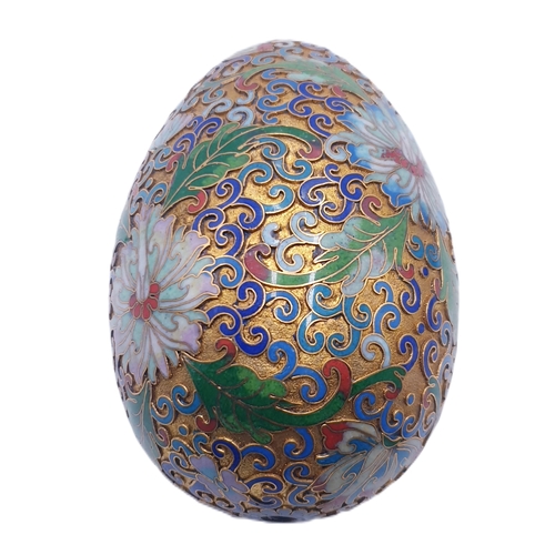 724 - GOLDEN 12cm EGG (Hand Made) With EXQUISITE ENAMEL DECORATION (Possibly Russian)