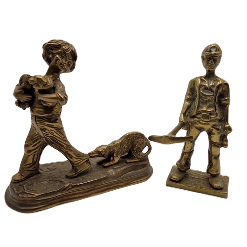 754 - BRASS Large 20cm FIGURINES (2)