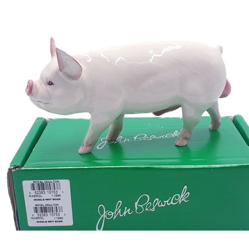 789 - BESWICK 10.1cm MODEL OF A MIDDLEWHITE BOAR (Model No 4117) 2001/2002 Only Designed By Mr Robert Dona... 