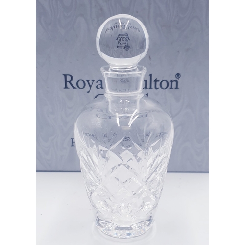 805 - ROYAL DOULTON CRYSTAL PERFUME BOTTLE And STOPPER (Original Silk Lined Presentation Box)