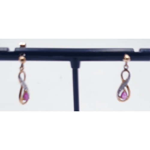 285B - 9ct GOLD STONE SET EARRINGS