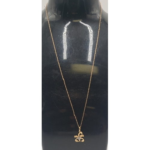 821 - 9ct GOLD (Stamped 375) STONE SET PENDANT ON A 9ct GOLD _____cm NECK CHAIN (Total Weight ______ Grams... 