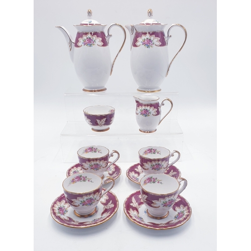 64 - ROYAL GRAFTON CHINA ITEMS Inc COFFEE POTS (2) MILK, SUGAR, CUPS & SAUCERS IN THE ACADEMY DESIGN