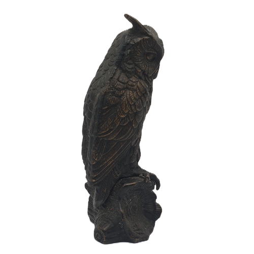 746 - METAL / BRONZED Extra Large 27cm MODEL OF A OWL (Heavy)