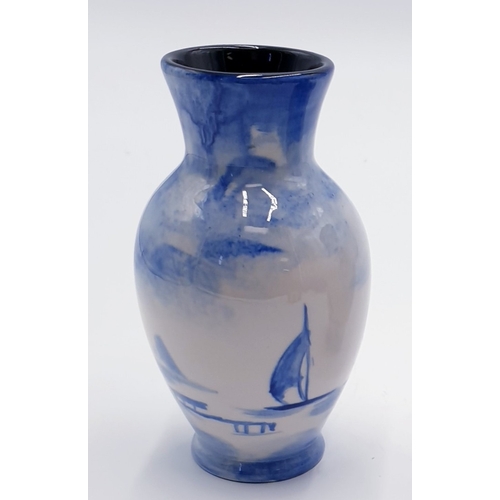 145 - PEGGY DAVIES STUDIO'S BLUE/WHITE VASE