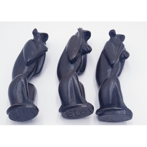 184 - EBONY CARVED 16cm MODELS 