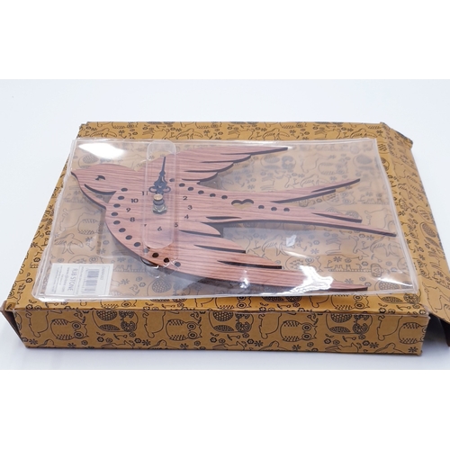 190 - SWALLOW CLOCK 25cm  (Boxed)