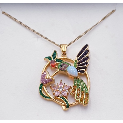 197 - KINGFISHER PENDANT ON A NECK CHAIN (Boxed)