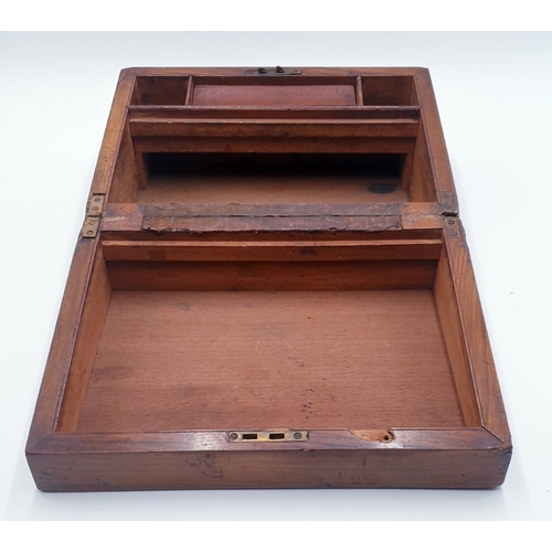 206 - VICTORIAN Large 30cm x 21cm x 14cm WOODEN WRITING BOX