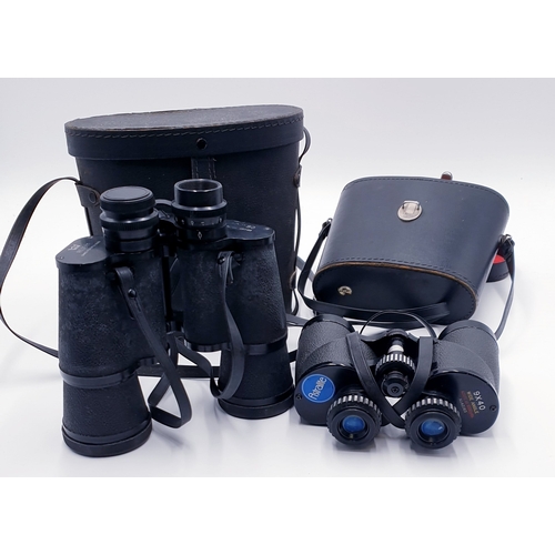 107 - BINOCULARS 9 x 40 Cased Wide Angle & 10 x 50 Cased