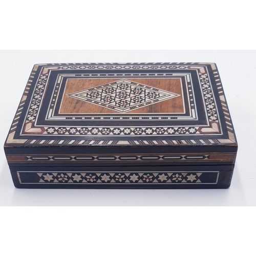 693 - WOODEN INLAID 15cm x 12cm BOX