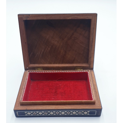 693 - WOODEN INLAID 15cm x 12cm BOX