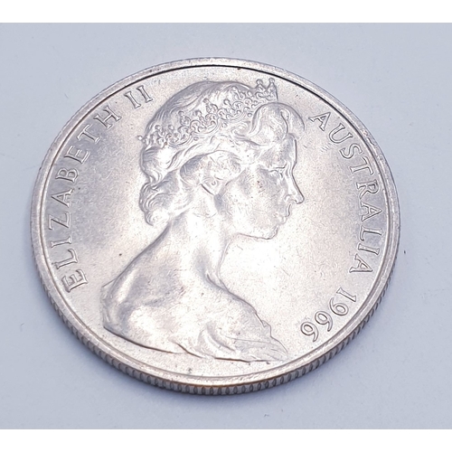 694 - SILVER AUSTRALIAN 50 CENTS COIN 1966