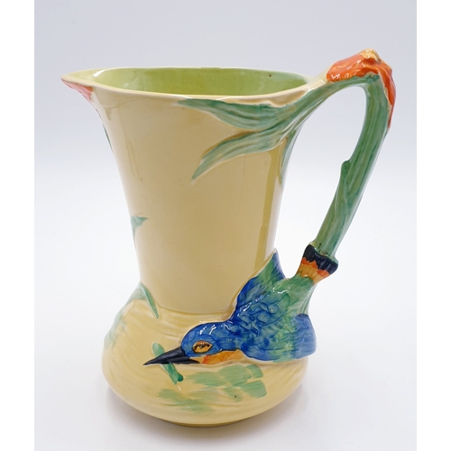 716 - BURGESS & LEIGH (Burleigh Ware) ART DECO Large 24cm KINGFISHER JUG Plus C.W.S. (Longton) 1930s BOWL