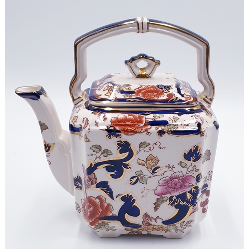 719 - MASON'S IRONSTONE Large 20cm x 22cm KETTLE/TEAPOT IN THE BLUE MANDALAY DESIGN (Old)