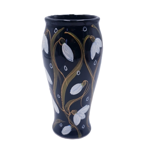 155 - ANITA HARRIS ART POTTERY 17cm BELLA VASE IN THE SNOWDROP DESIGN Signed In Gold By Anita Harris