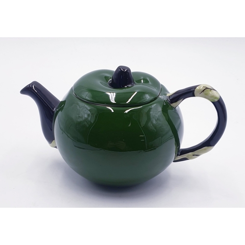 77 - LORNA BAILEY GREEN APPLE TEAPOT (Rare) Signed By Lorna Bailey