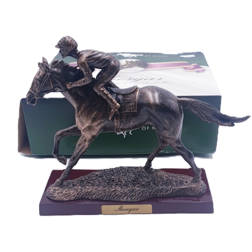 754 - COLD CAST BRONZE  Large 19cm x 16cm MODEL OF THE RACEHORSE 