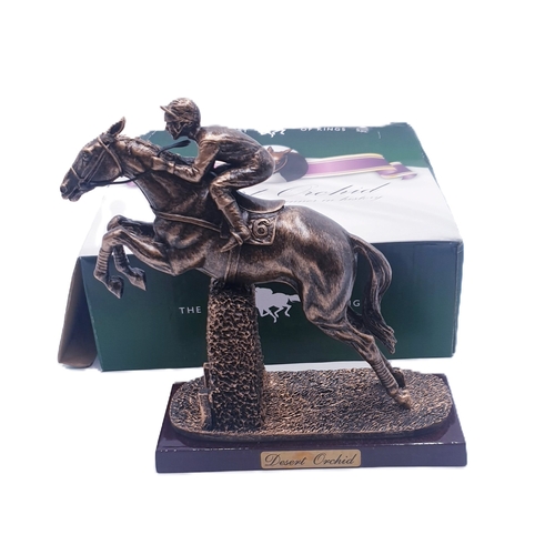 755 - COLD CAST BRONZE Large 18cm x 17cm MODEL OF THE RACEHORSE 