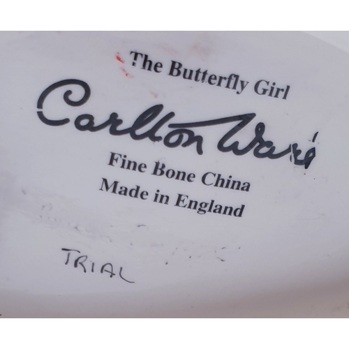 9 - CARLTON WARE Large 24.5cm x 14cm x 10cm  CHARACTER FIGURINE  'THE BUTTERFLY GIRL' (Trial)  (Rare)