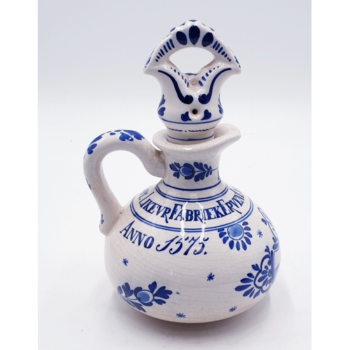 42 - JOOST , THOOFT And LAROUCHERE (J.T.L.) (Late Victorian) BLUE/WHITE DELFT 14cm APOTHECARY JUG With ST... 