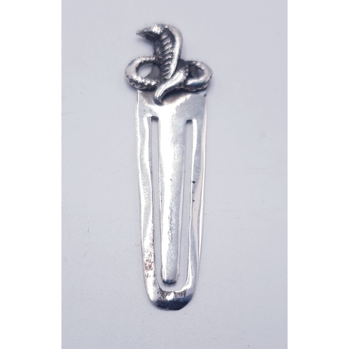 61 - SILVER (925) BOOK/PAGE MARKER With SNAKE FINIAL (Total Weight 2.1 Gram)