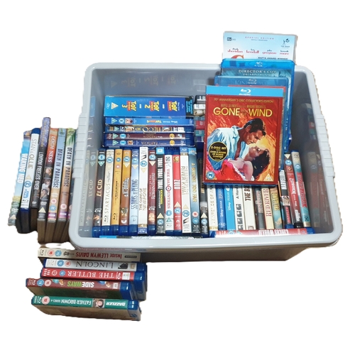 80 - BOX OF BLU-RAYS & DVDS Inc JOHN WAYNE FILMS, KIDDIES FILMS Etc