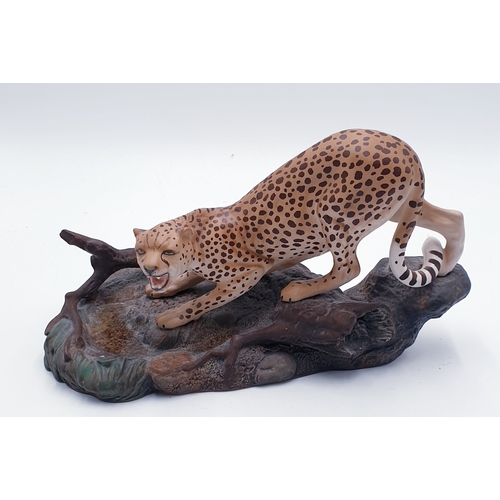 86 - ROYAL DOULTON 28cm x 16.5cm MODEL OF CHEETAH ON A ROCK 