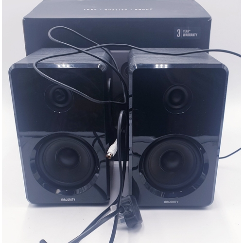 88 - MAJORITY D40 BOOKSHELF SPEAKERS Bluetooth, USB & Aux Playback & SD Card Slot (Original Slot)