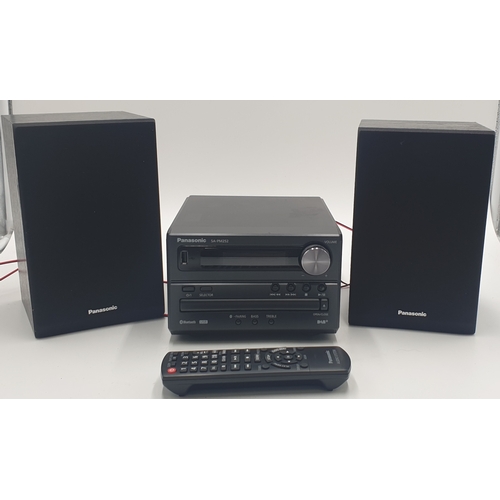 95 - PANASONIC  SA-PM252 CD/BLUETOOTH/DAB/USB PLAYER With SPEAKERS & REMOTE