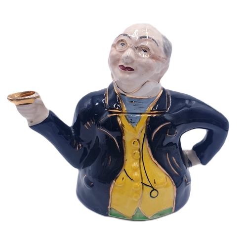 229 - LINGARD (Hand Painted) TEAPOT FASHIONED AS  MR PICKWICK