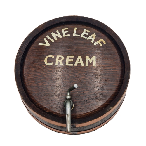 251 - WOODEN 48cm Dia WALL MOUNTED BARREL END With TAP