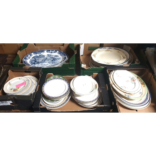 253 - BOXES (5) To Include A Large Qty Of SERVING PLATTERS , PLATES.Etc (Bought Has Seen) (Please Note Thi... 