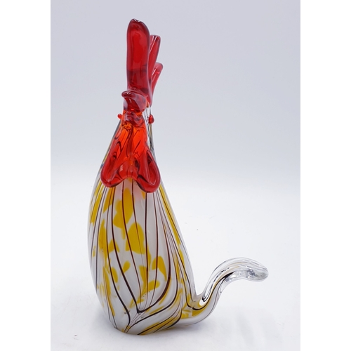 65 - MURANO ART GLASS Large 25.5 cm MODEL OF A YELLOW /RED CHICKEN