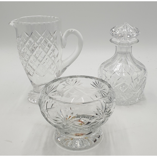 66 - CRYSTAL GLASS ITEMS (3) Inc DECANTER, JUG , Etc (Please Note This Lot WILL NOT BE PACKED OR SHIPPED.... 