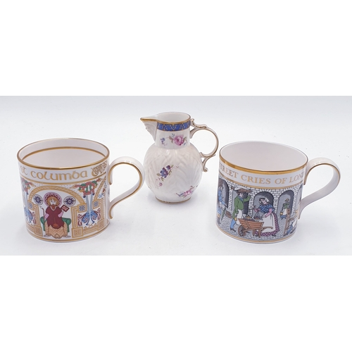 104 - SPODE CHINA Extra Large MUGS (2) TOGETHER WITH A  COALPORT CHINA 12.5cm JUG 'THE CAUGHLEY MASK-HEAD ... 