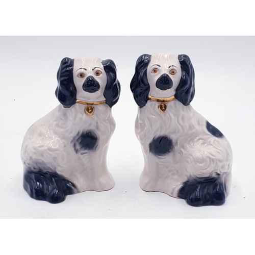 110 - CERAMIC STAFFORDSHIRE 14cm OLD ENGLISH MANTLE DOGS (Left And Right Facing) (Model No 1378/6)