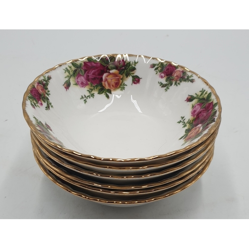 113 - ROYAL ALBERT CHINA 15.5cm Dia CEREAL BOWLS (6) IN THE OLD COUNTRY ROSES DESIGN (Marked 2nds)