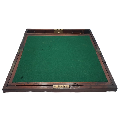 90 - WOODEN Extra Large 50cm x 25cm x 18cm BRASS INLAID WRITING SLOPE (With Key)
(Please Note This Lot WI... 