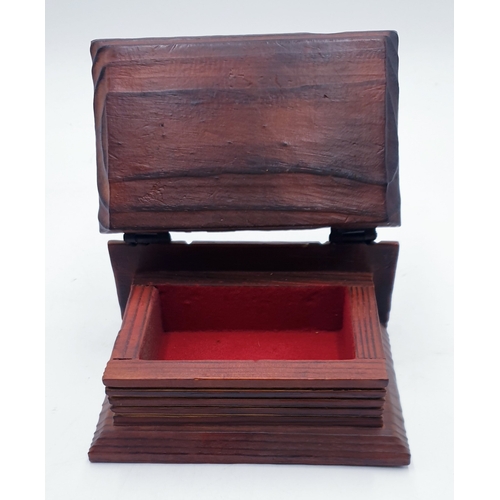 96 - WOODEN HINGED LIDDED BOX IN THE FORM OF A BOOK